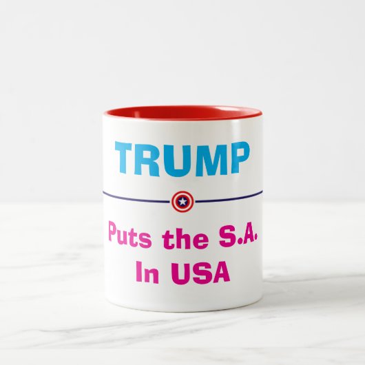 マグ：トランプはS.Aを置く。米国 ツートーンマグカップ (中央)