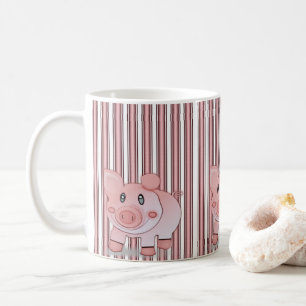 マグ・ピンク・ブタ コーヒーマグカップ