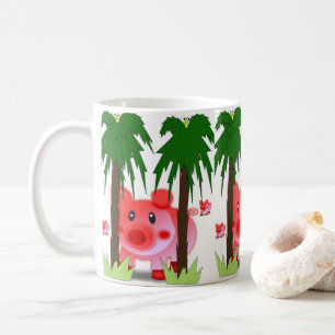 マグ・ピンク・ブタ コーヒーマグカップ