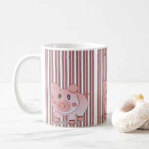 マグ・ピンク・ブタ コーヒーマグカップ