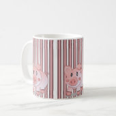 マグ・ピンク・ブタ コーヒーマグカップ (正面左)
