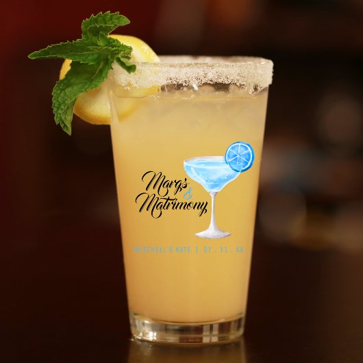 マグ & マトリモニー ブルー マルグリーウェディングシャワー タンブラーグラス