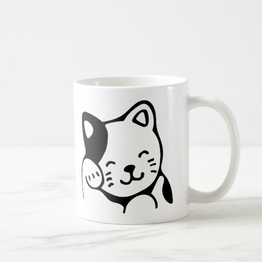 マグ。 モノグラム猫 コーヒーマグカップ (右)