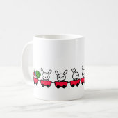 マグ-小さいウサギが付いているウサギ コーヒーマグカップ (正面左)