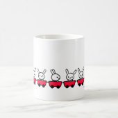 マグ-小さいウサギが付いているウサギ コーヒーマグカップ (中央)
