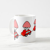 マグ-小さい車が付いている車 コーヒーマグカップ (正面左)