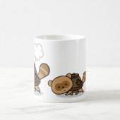マグ-彼の小さい友人が付いているやかんTanuki コーヒーマグカップ (中央)