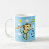 マグ-木のカスタムでかわいく生意気で小さい猿 コーヒーマグカップ (左)