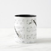 マグ-楽譜のバスクラリネット マグカップ (中央)