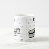 マグ-楽譜の行進のドラム マグカップ (中央)