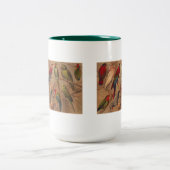 マグ、沢山のオウム ツートーンマグカップ (中央)