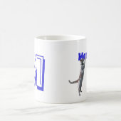 マグ-猫および名前の手紙M コーヒーマグカップ (中央)