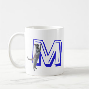 マグ-猫および名前の手紙M コーヒーマグカップ