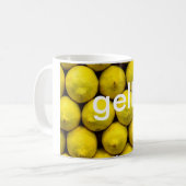 マグ: 着色しますドイツの黄色(gelb)を コーヒーマグカップ (正面左)