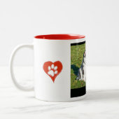 マグ-私のハートは私の犬なしで空です ツートーンマグカップ (左)