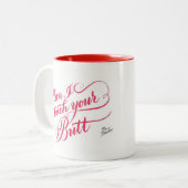 マグ-私はあなたのお尻に触れてもいいですか。 ツートーンマグカップ (正面左)