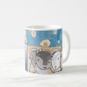 マグ#19の抽象的な顔および星のTorrantのモダンな芸術 コーヒーマグカップ (正面右)