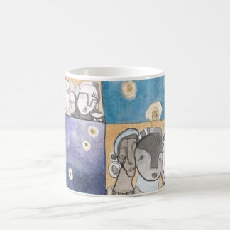 マグ#19の抽象的な顔および星のTorrantのモダンな芸術 コーヒーマグカップ