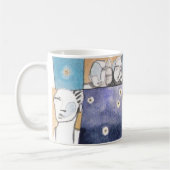 マグ#19の抽象的な顔および星のTorrantのモダンな芸術 コーヒーマグカップ (左)
