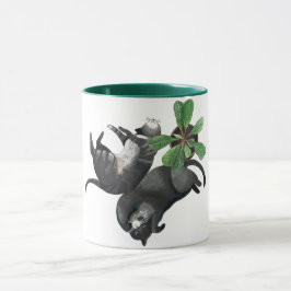 マグ|2匹の猫が植物と一緒に寝そべる マグカップ