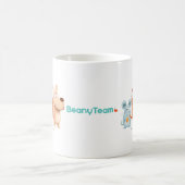 マグ: BeanyTeam™ -猫及びマウス及び犬 コーヒーマグカップ (中央)