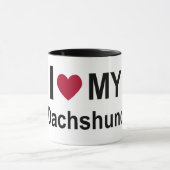 マグ- I愛私のダックスフント マグカップ (中央)