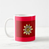マグ、PASSION_FLOWERのdar赤いbkgrnd コーヒーマグカップ (左)