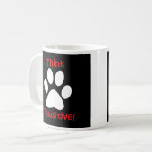 マグ- Pawsitiveを考えて下さい コーヒーマグカップ (正面左)