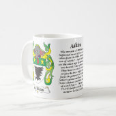 マグAdkins家族の紋章付き外衣 コーヒーマグカップ (正面左)