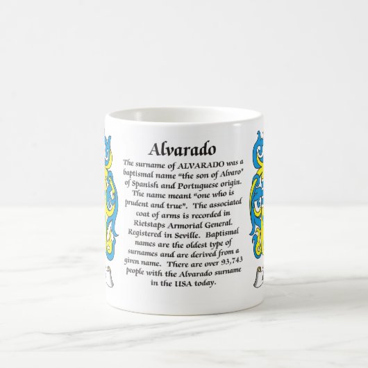 マグAlvarado家族の紋章付き外衣 コーヒーマグカップ (中央)