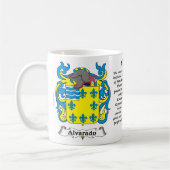 マグAlvarado家族の紋章付き外衣 コーヒーマグカップ (左)