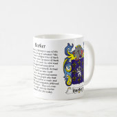 マグBarker家族の紋章付き外衣 コーヒーマグカップ (正面右)