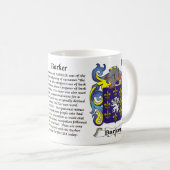 マグBarker家族の紋章付き外衣 コーヒーマグカップ (正面右)