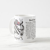 マグBradshaw家族の紋章付き外衣 コーヒーマグカップ (正面左)