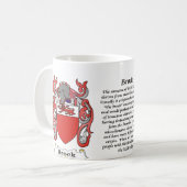 マグBrock家族の紋章付き外衣 コーヒーマグカップ (正面左)