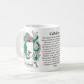 マグCallahan家族の紋章付き外衣 コーヒーマグカップ (正面左)