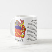マグCarrasco家族の紋章付き外衣 コーヒーマグカップ (正面左)