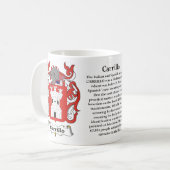 マグCarrillo家族の紋章付き外衣 コーヒーマグカップ (正面左)