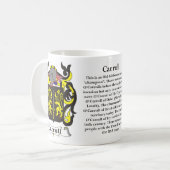 マグCarroll家族の紋章付き外衣 コーヒーマグカップ (正面左)