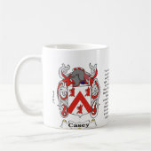 マグCasey家族の紋章付き外衣 コーヒーマグカップ (左)