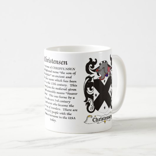 マグChristensen家族の紋章付き外衣 コーヒーマグカップ (正面右)