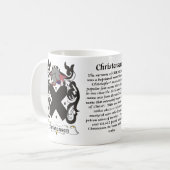 マグChristensen家族の紋章付き外衣 コーヒーマグカップ (正面左)