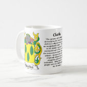 マグClarke家族の紋章付き外衣 コーヒーマグカップ (正面左)
