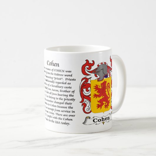 マグCohen家族の紋章付き外衣 コーヒーマグカップ (正面右)