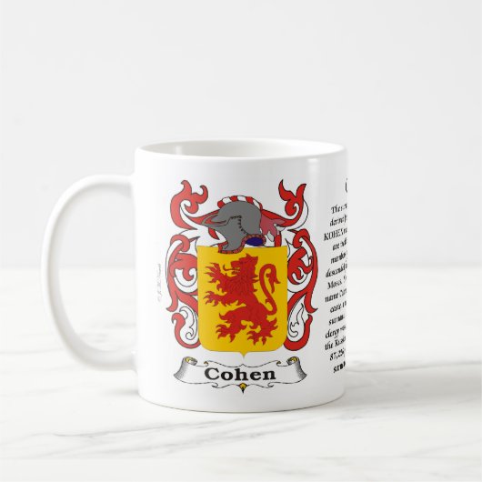 マグCohen家族の紋章付き外衣 コーヒーマグカップ (左)