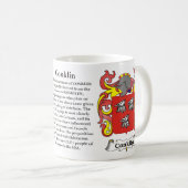 マグConklin家族の紋章付き外衣 コーヒーマグカップ (正面右)