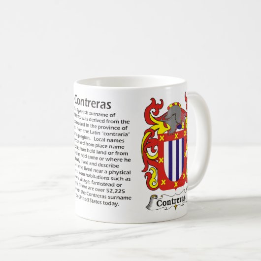 マグContreras家族の紋章付き外衣 コーヒーマグカップ (正面右)