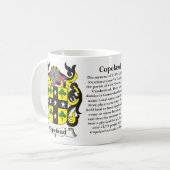 マグCopeland家族の紋章付き外衣 コーヒーマグカップ (正面左)