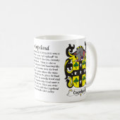 マグCopeland家族の紋章付き外衣 コーヒーマグカップ (正面右)