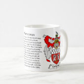 マグCorcoran家族の紋章付き外衣 コーヒーマグカップ (正面右)